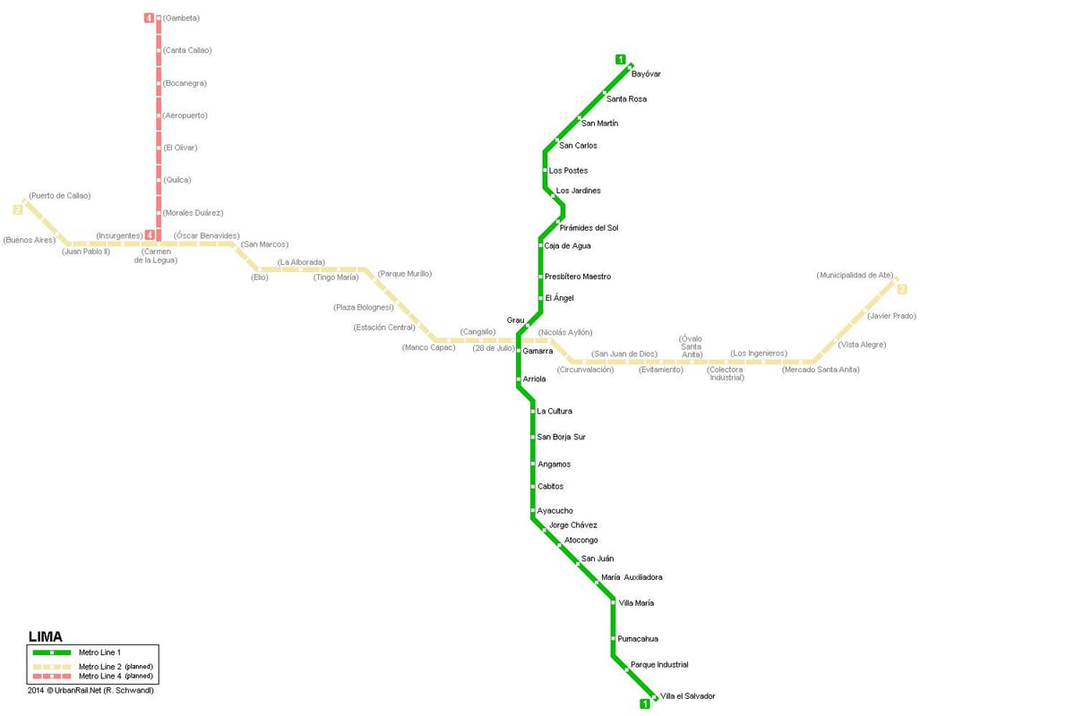 Harta e Lima metro 
