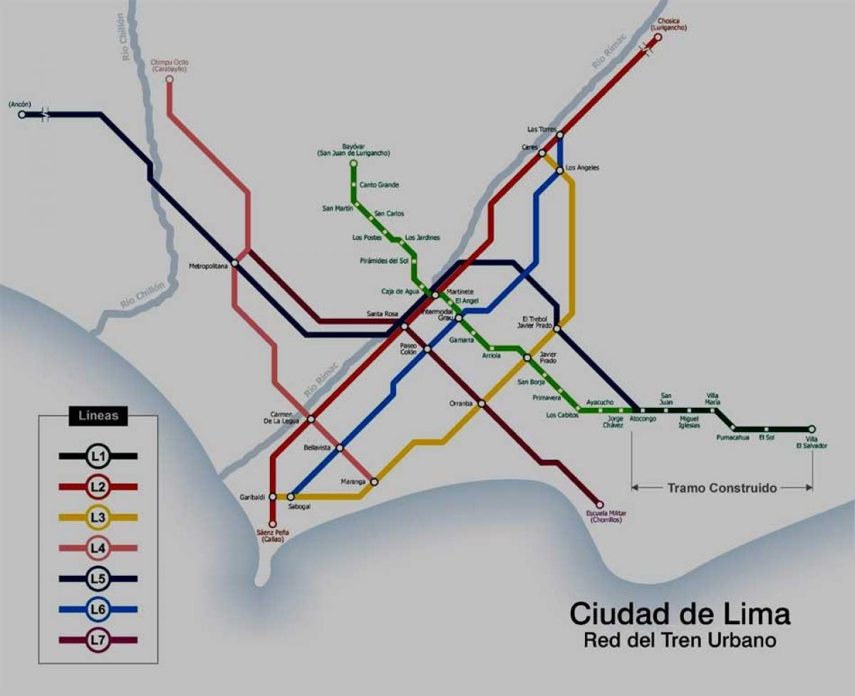 Lima peru metro hartë