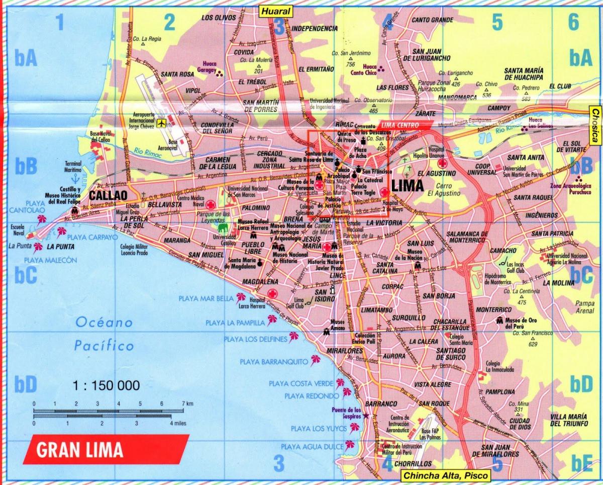Harta e Lima atraksionet