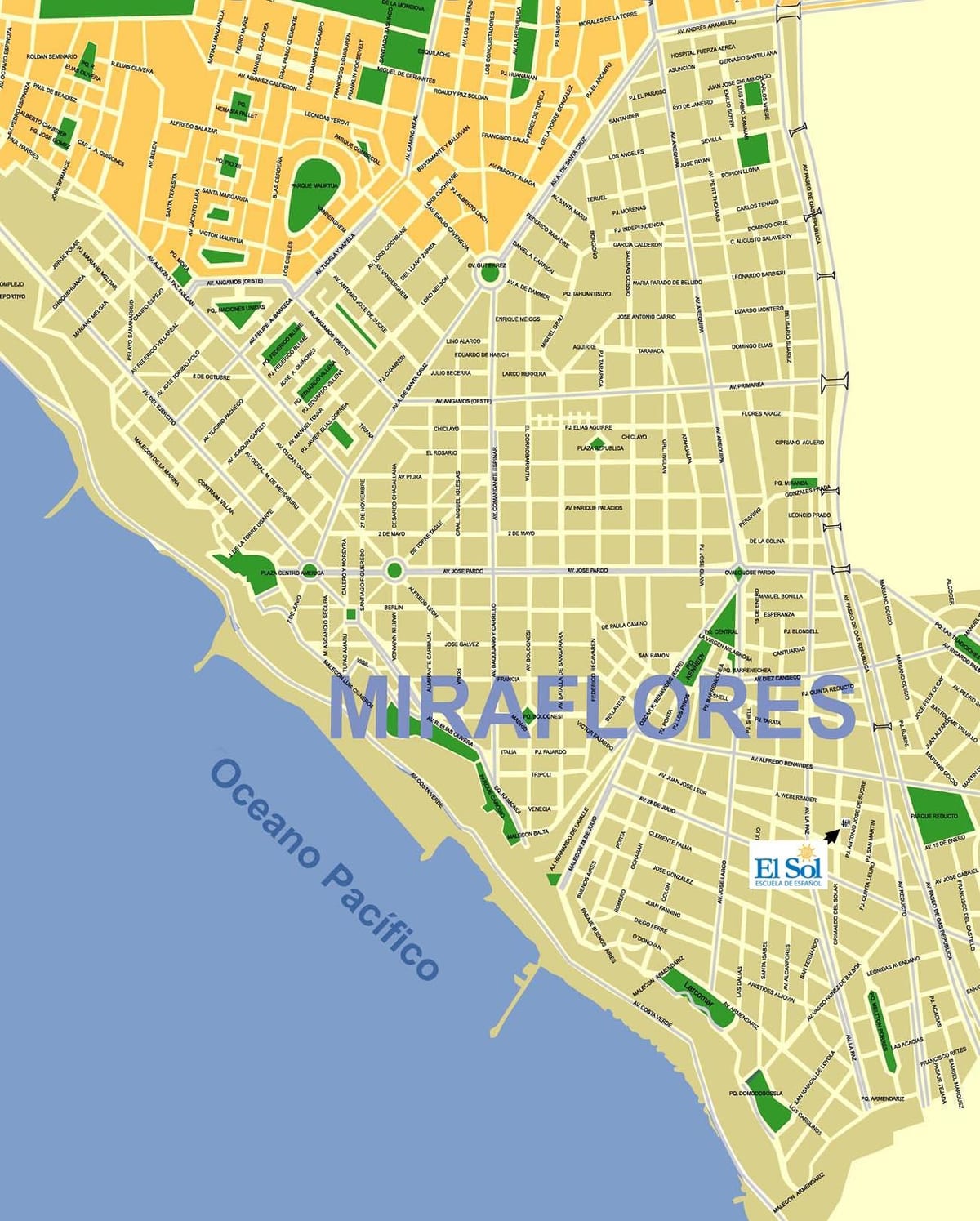 miraflores Lima hartë