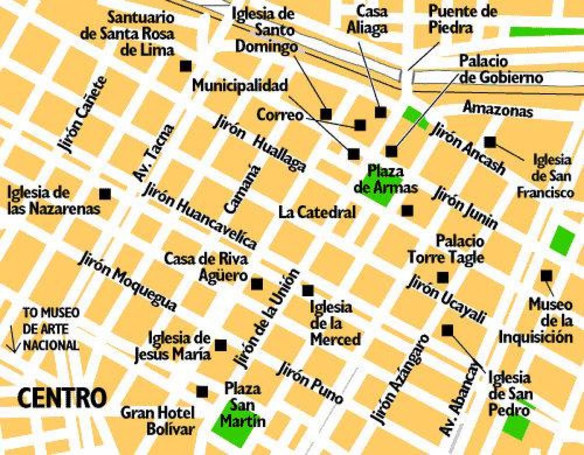 Harta e në qendër të qytetit Lima peru