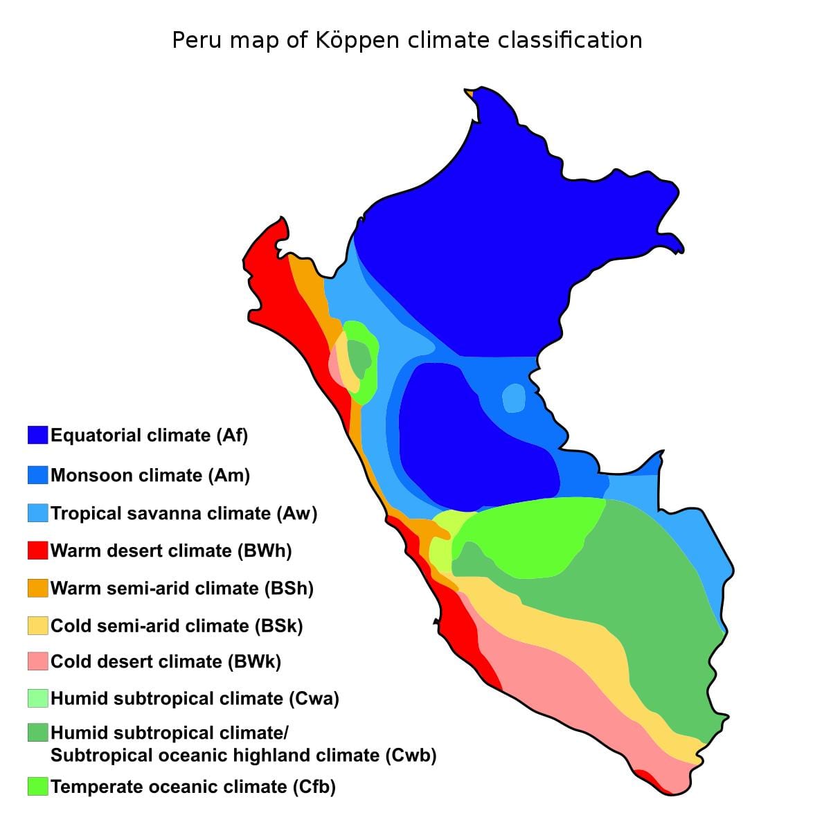 Harta e peru klimës